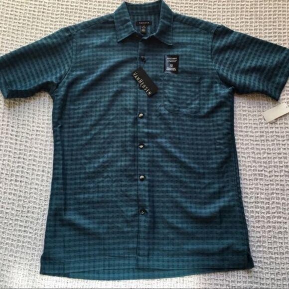 New Van Heusen Classic-Fit Grid Button-Down Shirt Small - Picture 5 of 7